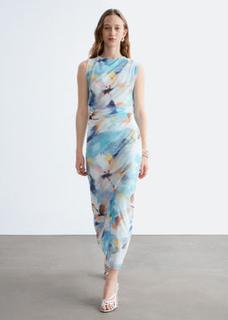 Vestido midi drapeado sin mangas - H&m фото 2