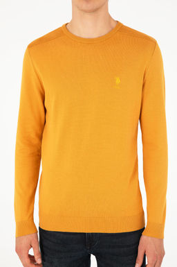 Мужской горчичный базовый свитер - U.s. polo assn фото 6