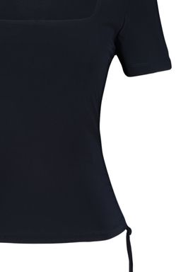 Trendyolmilla Lacivert Kare Yaka Buzgu Detayl? Fitted/Vucuda Oturan Crop Esnek Orme Bluz TWOSS23BZ00141