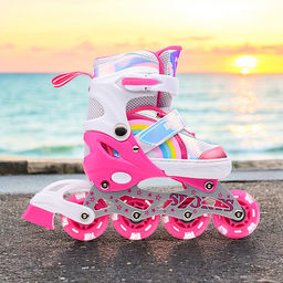 Ролики детские (размер S) розовый, в сумке