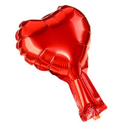 Цена за 25 шт. Воздушный шар фольгированный 5" «Сердце», красный