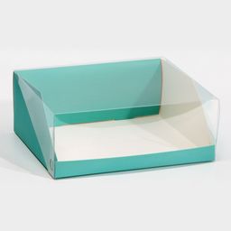 Цена за 5 шт. Коробка для кондитерских изделий с PVC-крышкой Тиффани, 25 х 22,5 х 10 см - Дарите счастье фото 2