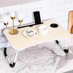 Столик - поднос для завтрака Дарим Красиво, для ноутбука, складной, белый, 60×40 см