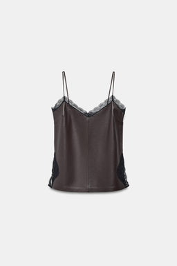 100% LEATHER LACE TOP ZW COLLECTION LIMITED EDITION - Zara фото 14