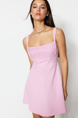 TRENDYOLMILLA Siyah A-Kesim Dokuma K?sa S?k Abiye Elbise TPRSS23EL00031 фото 3