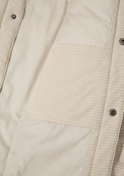 Kapitone Bej Kadife Ceket - Mavi фото 9