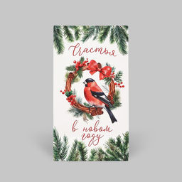 Цена за 10 шт. Пакет подарочный без ручек «Счастья в Новом году», 10×19.5×7 см