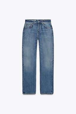 TRF STRAIGHT-LEG MID-RISE JEANS - Zara фото 6