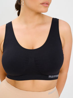 Комплект бюстгальтеров бесшовных, 2 шт. MR004-1SS3 black, beige