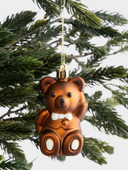 Игрушка елочная, 4х8 см, пластик, коричневая, Мишка, New year - Anna lafarg фото 5