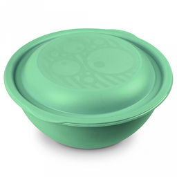 Миска пластмассовая 3л, д25см, h12,6см, с крышкой, мятный (Россия)
