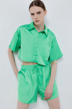 Укороченная кроп-рубашка - Incity фото 3