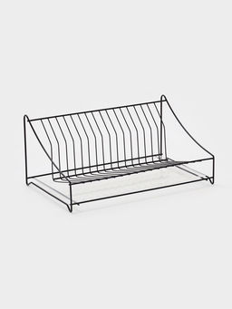 Сушилка для тарелок с поддоном 38*17,5*23,5 см, цвет черный