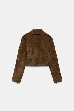 CAZADORA CORTA 100% PIEL ANTE CINTUR?N / Tabaco - Zara фото 4