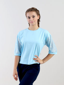 CRB wear / CWJG 63607-43 Джемпер для девочки,голубой/Ex.Cherubino