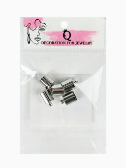 Концевик-шапочка, СМ-165, (набор 5 шт.), 1.2?0.8 см, d(вн.)=0.7 см, цвет серебро