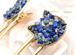 Заколка зажим Котик с натуральным моховым агатом 7*2,8*1,8см - Радуга камня фото 24