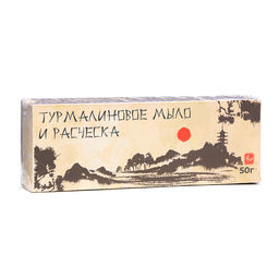 Лечебный набор из турмалина, квадратное мыло и расчёска, 50 г - Simaland фото 6
