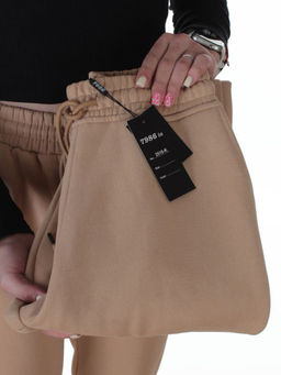 2510-K BEIGE Брюки спортивные утепленные женские (85% хлопок, 10% полиэстер, 5% спандекс)