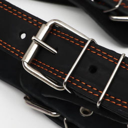 Шлейка кожаная Караульная на фетре, 3,6 см, ОШ 40-74 см, ОГ 95-110 см, чёрная - Пижон фото 4