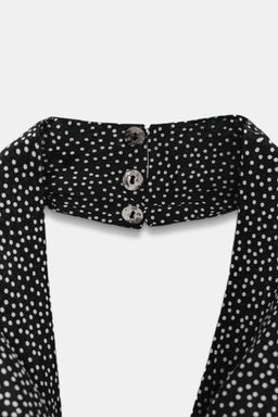 VESTIDO HALTER LUNARES ZW COLLECTION / Negro / Crudo - Zara фото 5