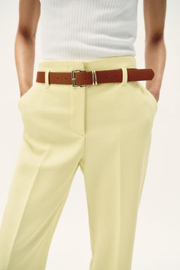 TROUSERS WITH TURN-UP CUFFS AND BELT - Zara фото 6