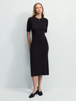 Вязаное платье поло из вискозы / Zarina  фото 5