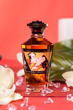 Масло массажное для тела Shunga Карамельные поцелуи (Caramel Kisses), разогревающее, 100 мл.