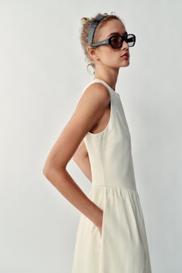 VESTIDO MIDI COMBINADO / Crudo - Zara фото 6