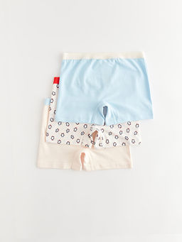 Bask?l? Pamuklu K?z ?ocuk Boxer 3l? - Waikiki фото 2