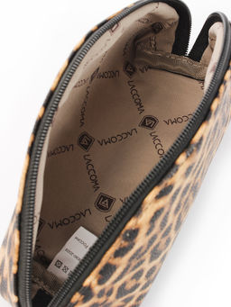 LACCOMA косметичка Анетта-леопард рыжый эко кожа хлопок фото 4