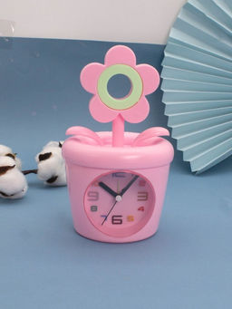 Часы-будильник - копилка Flower in a pot, pink (12х11,5 см)