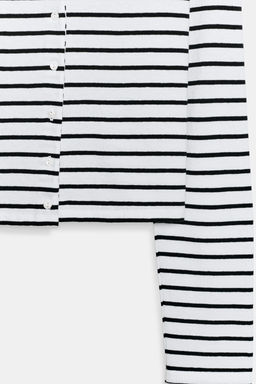 CAMISETA ALGOD?N 100% BOTONES / rayas - Zara фото 7
