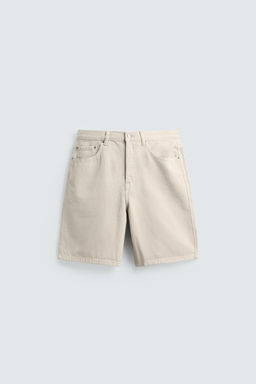 BERMUDA DENIM STRAIGHT FIT / Blanco roto