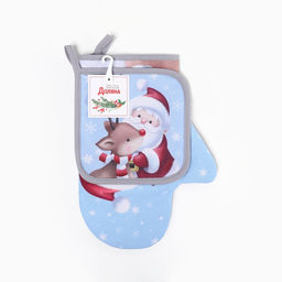 Набор кухонный Доляна. Волшебство: варежка 20?28 см, прихватка 17?17 см, 35% хлопок, 65% п/э