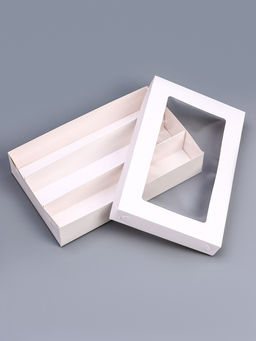 Цена за 2 шт. Коробка для макарун, с ложементом, белая 26.5×16.5×5.5 см