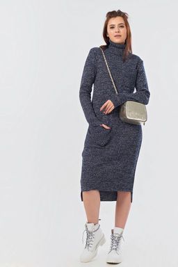 Платье теплое миди с высоким горлом - Fly фото 9