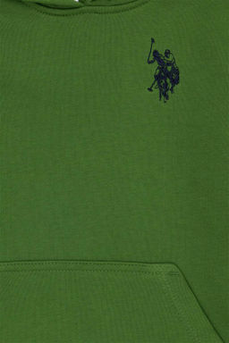 Зеленая базовая толстовка для мальчика - U.s. polo assn фото 6