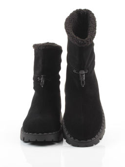 04-PAL273-1Z BLACK Ботинки зимние женские (натуральная замша, 100% шерсть)