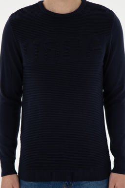 Erkek Slim Fit Bisiklet Yaka Lacivert Kazak - U.s. polo assn фото 6
