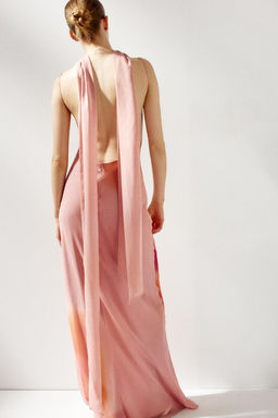 LONG PRINTED DRESS WITH SCARF - Zara фото 13