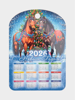 Цена за 2 шт. Доска разделочная сувенирная Дарим Красиво Символ года.С новым годом, календарь, дерево, 27.5?19.5?0.5 см, разноцветная