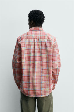 CAMISA REGULAR FIT CUADROS / Rosa - Zara фото 3