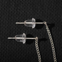 Серьги металл Цепочки шарики, цвет серебро