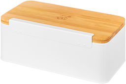 Хлебница Elan Gallery белая металл с бамбуковой крышкой 33×18×13 см  фото 8