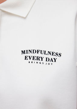 Beyaz Polo Tisort - Mavi фото 7