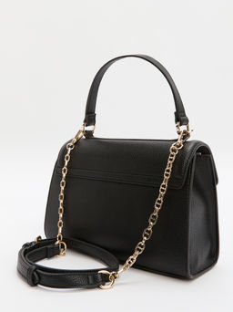 Женская сумка с ручками LOVE MOSCHINO CHAIN DETAIL CROCO Артикул 4192248, черный  фото 3