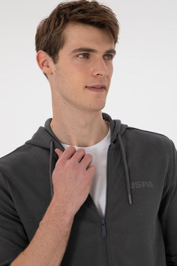 Мужской вязаный кардиган антрацитового цвета Неожиданная скидка в корзине - U.s. polo assn фото 2