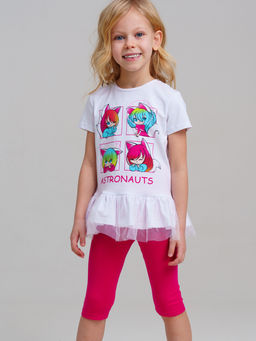 12522281 Комплект для девочек: фуфайка (футболка), брюки (легинсы)