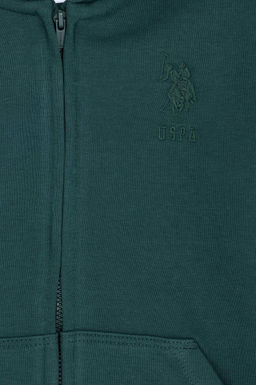 Erkek Bebek Koyu Ye_il Basic Sweatshirt